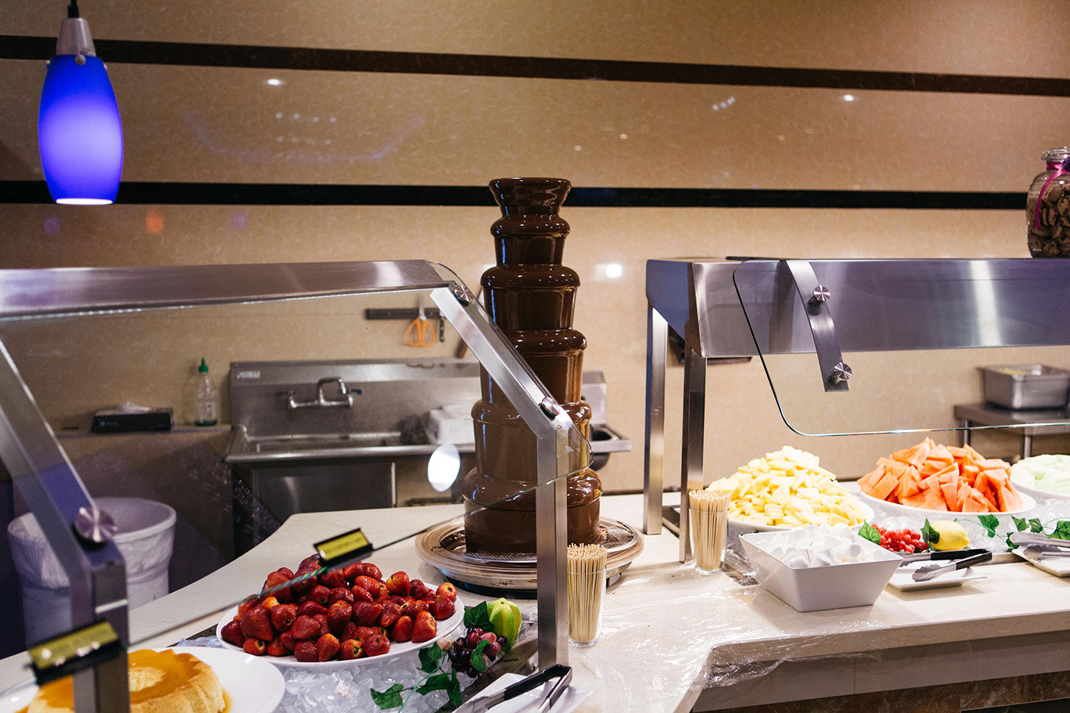 Seaside San Diego Buffet chocolate fountain dessert